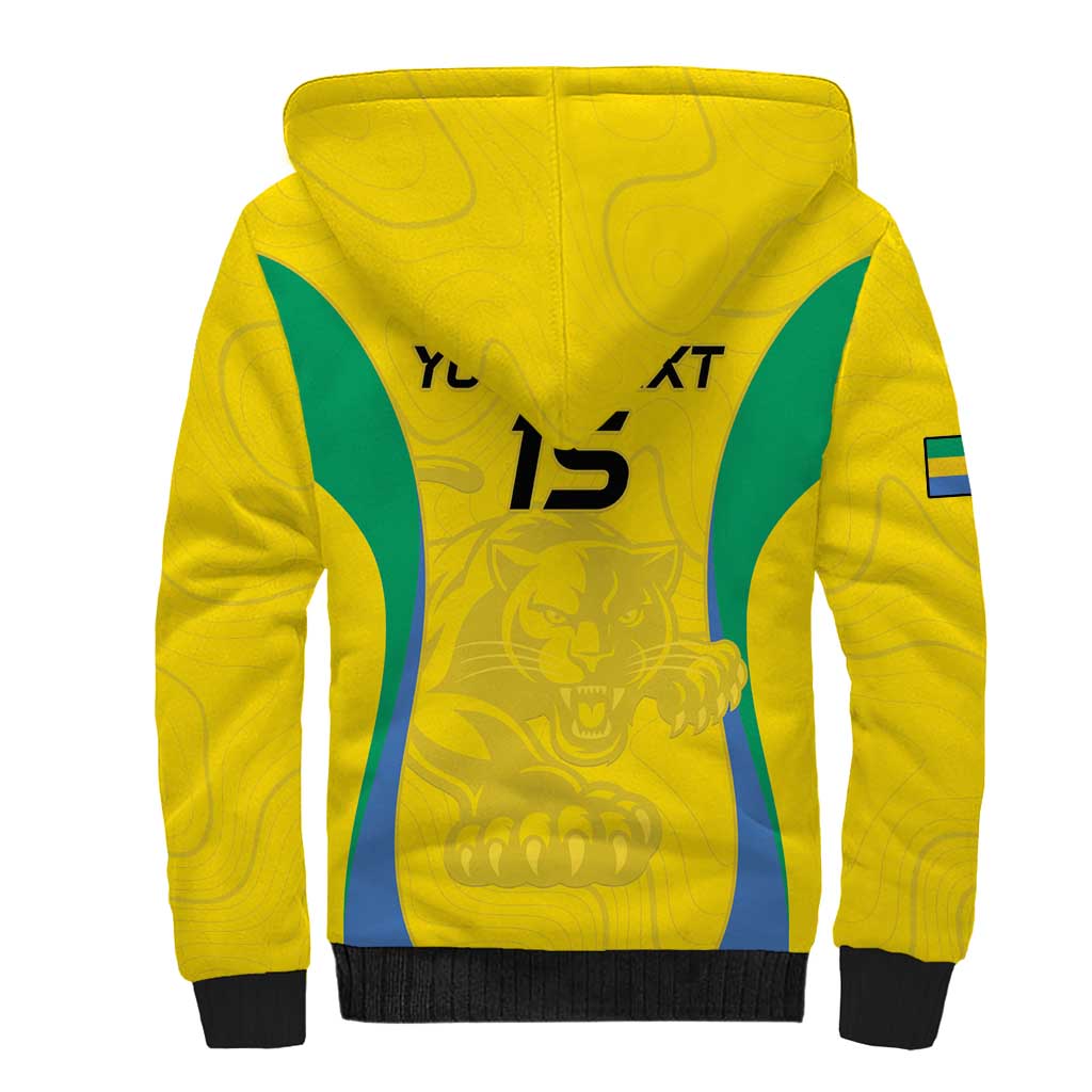 Custom Gabon Football Sherpa Hoodie Go Champions Les Pantheres - Wonder Print Shop