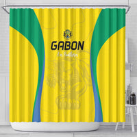 Gabon Football Shower Curtain Go Champions Les Pantheres - Wonder Print Shop