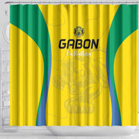 Gabon Football Shower Curtain Go Champions Les Pantheres - Wonder Print Shop