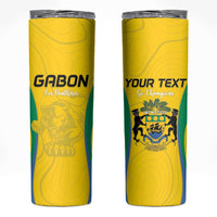 Custom Gabon Football Skinny Tumbler Go Champions Les Pantheres - Wonder Print Shop