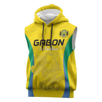 Custom Gabon Football Sleeveless Hoodie Go Champions Les Pantheres - Wonder Print Shop