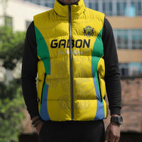 Custom Gabon Football Sleeveless Puffer Jacket Go Champions Les Pantheres - Wonder Print Shop