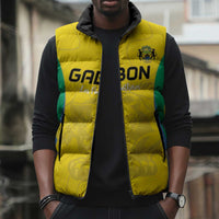 Custom Gabon Football Sleeveless Puffer Jacket Go Champions Les Pantheres - Wonder Print Shop