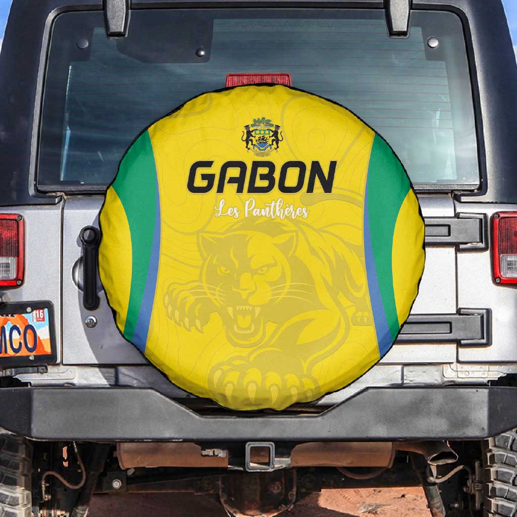 Gabon Football Spare Tire Cover Go Champions Les Pantheres - Wonder Print Shop