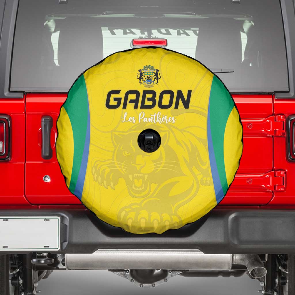Gabon Football Spare Tire Cover Go Champions Les Pantheres - Wonder Print Shop