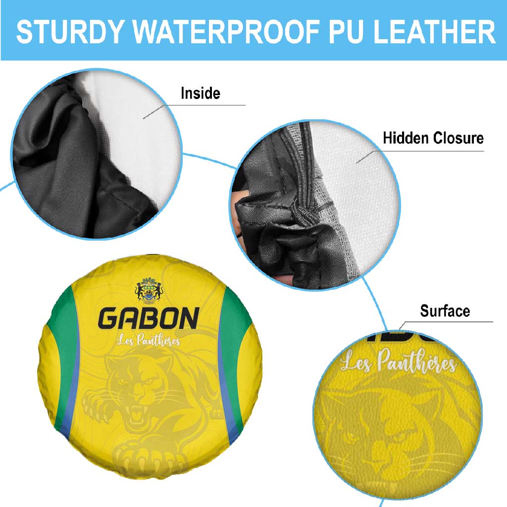 Gabon Football Spare Tire Cover Go Champions Les Pantheres - Wonder Print Shop