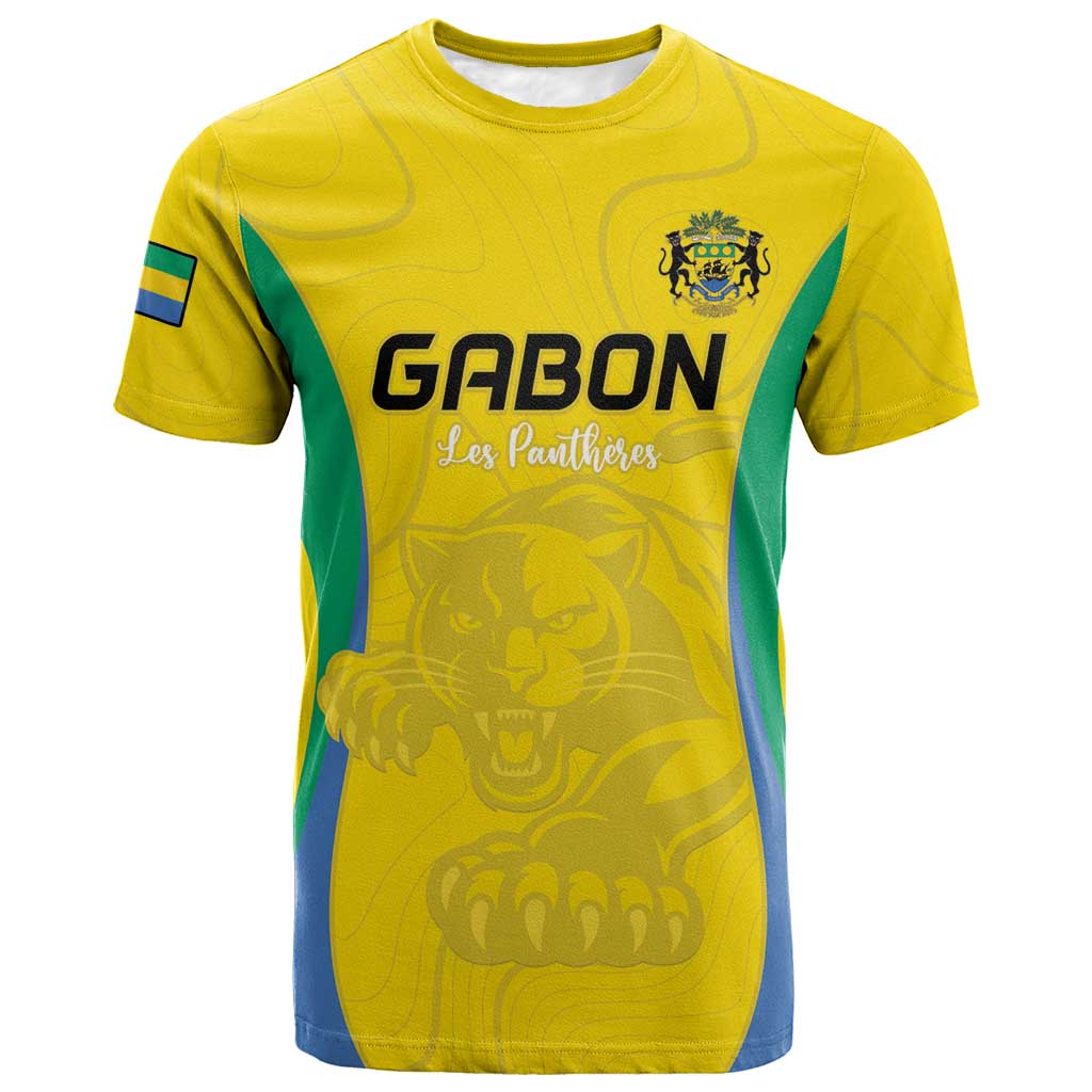 Custom Gabon Football T shirt Go Champions Les Pantheres - Wonder Print Shop