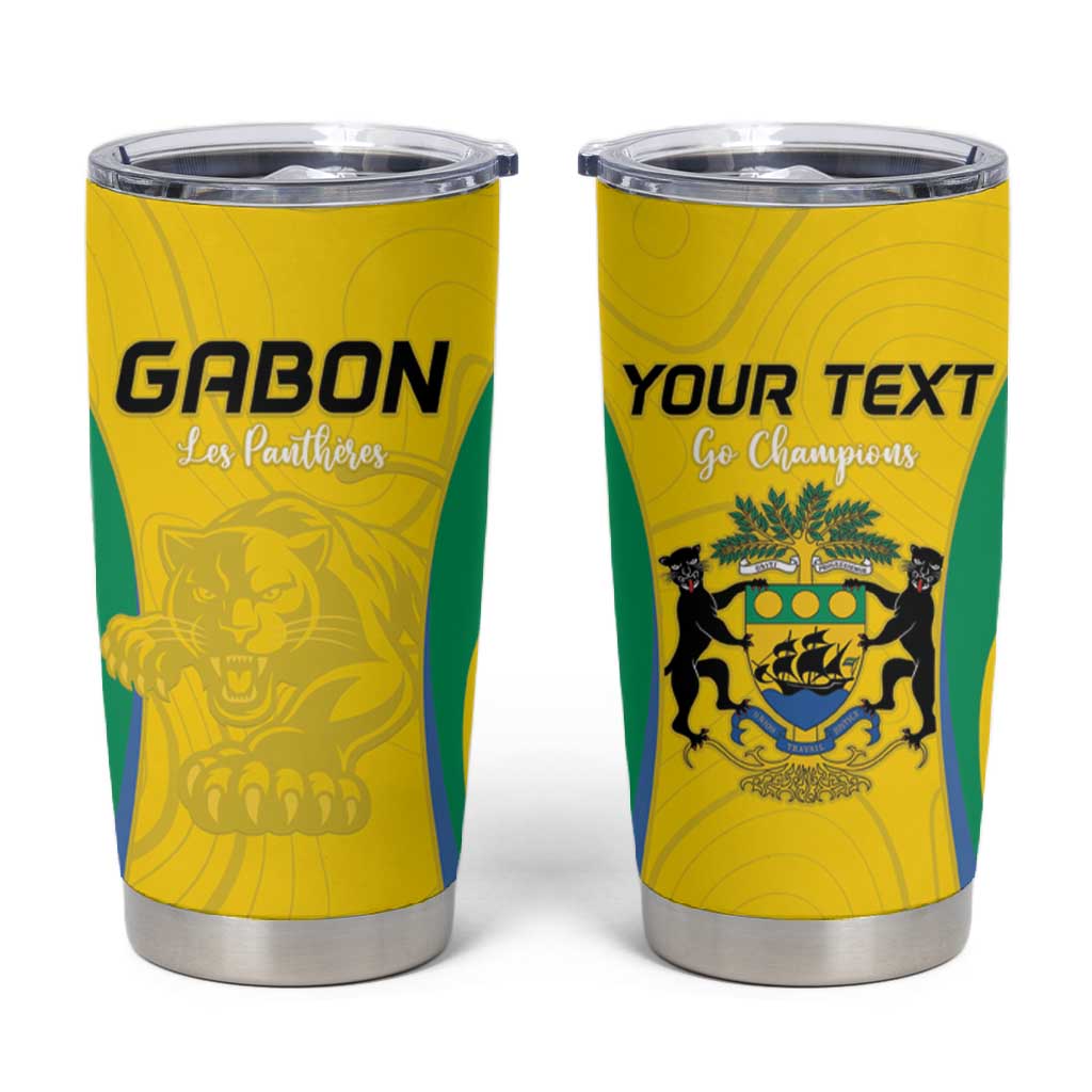 Custom Gabon Football Tumbler Cup Go Champions Les Pantheres - Wonder Print Shop