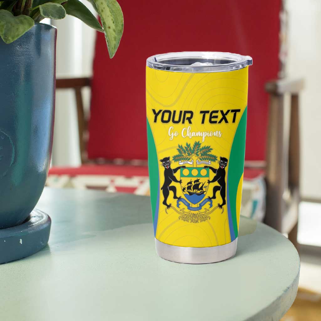 Custom Gabon Football Tumbler Cup Go Champions Les Pantheres - Wonder Print Shop
