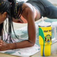 Custom Gabon Football Tumbler With Handle Go Champions Les Pantheres - Wonder Print Shop