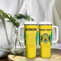 Custom Gabon Football Tumbler With Handle Go Champions Les Pantheres - Wonder Print Shop