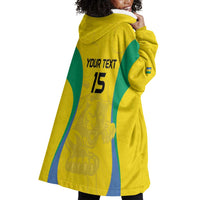 Custom Gabon Football Wearable Blanket Hoodie Go Champions Les Pantheres - Wonder Print Shop