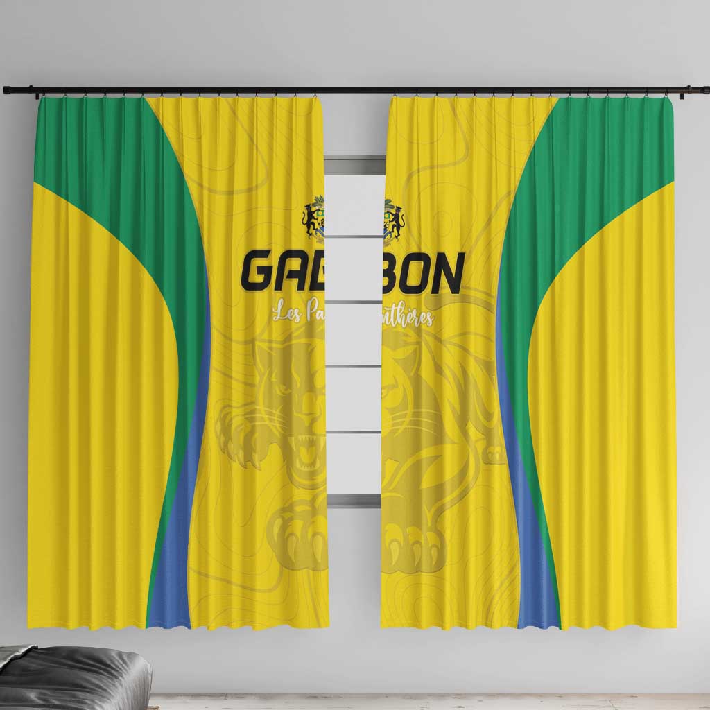 Gabon Football Window Curtain Go Champions Les Pantheres - Wonder Print Shop