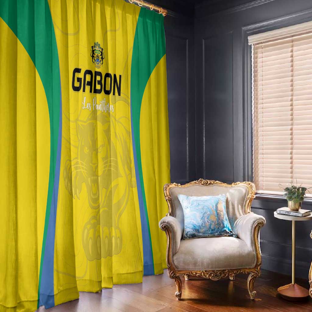 Gabon Football Window Curtain Go Champions Les Pantheres - Wonder Print Shop