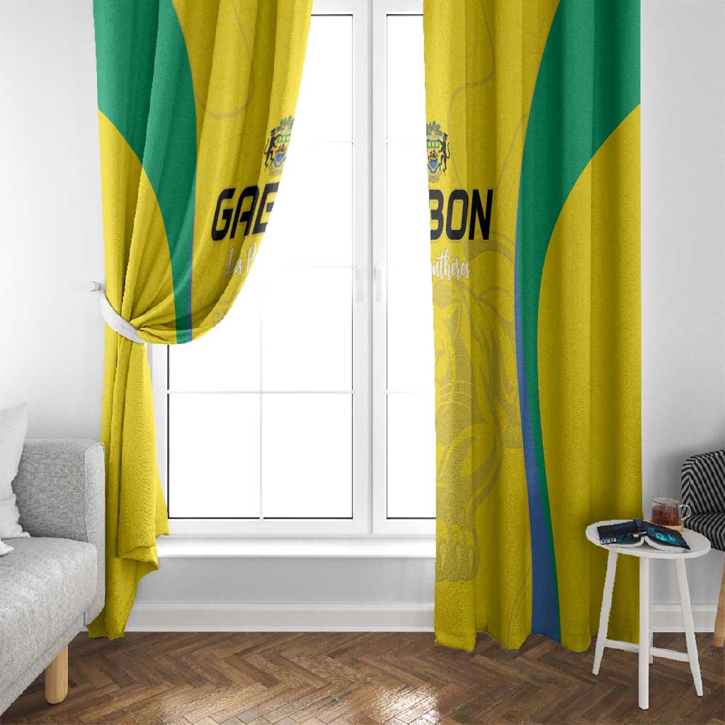 Gabon Football Window Curtain Go Champions Les Pantheres - Wonder Print Shop