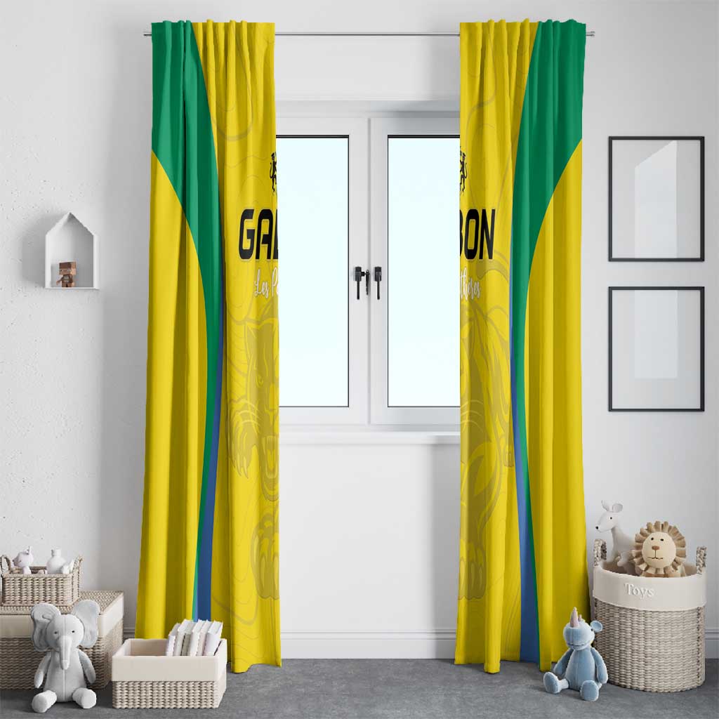 Gabon Football Window Curtain Go Champions Les Pantheres - Wonder Print Shop