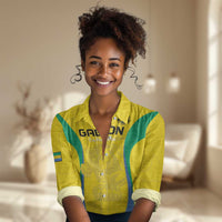 Custom Gabon Football Women Casual Shirt Go Champions Les Pantheres - Wonder Print Shop