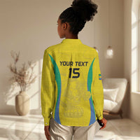 Custom Gabon Football Women Casual Shirt Go Champions Les Pantheres - Wonder Print Shop