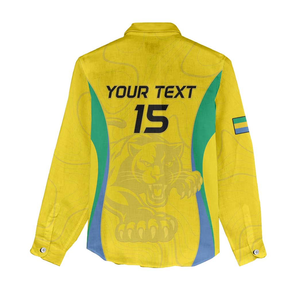 Custom Gabon Football Women Casual Shirt Go Champions Les Pantheres - Wonder Print Shop
