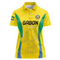 Custom Gabon Football Women Polo Shirt Go Champions Les Pantheres - Wonder Print Shop