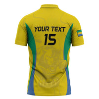 Custom Gabon Football Zipper Polo Shirt Go Champions Les Pantheres - Wonder Print Shop