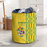 Zimbabwe Football Laundry Basket Come On Warriors - Kente Pattern - Wonder Print Shop