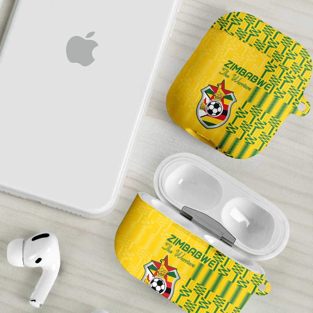 Zimbabwe Football AirPods Case Come On Warriors - Kente Pattern - Wonder Print Shop
