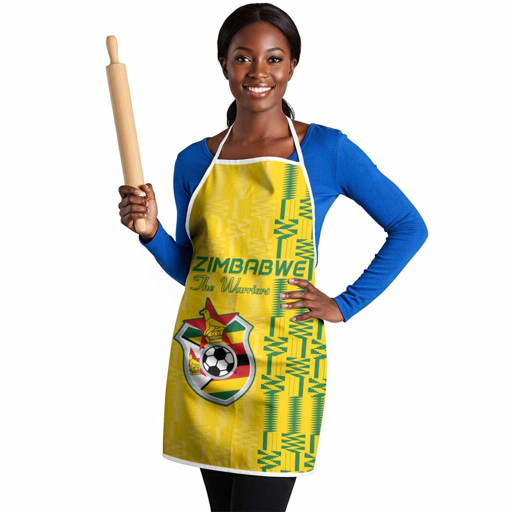 Zimbabwe Football Apron Come On Warriors - Kente Pattern - Wonder Print Shop