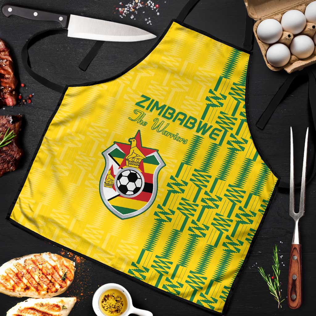 Zimbabwe Football Apron Come On Warriors - Kente Pattern - Wonder Print Shop