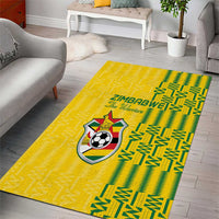 Zimbabwe Football Area Rug Come On Warriors - Kente Pattern - Wonder Print Shop