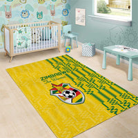Zimbabwe Football Area Rug Come On Warriors - Kente Pattern - Wonder Print Shop