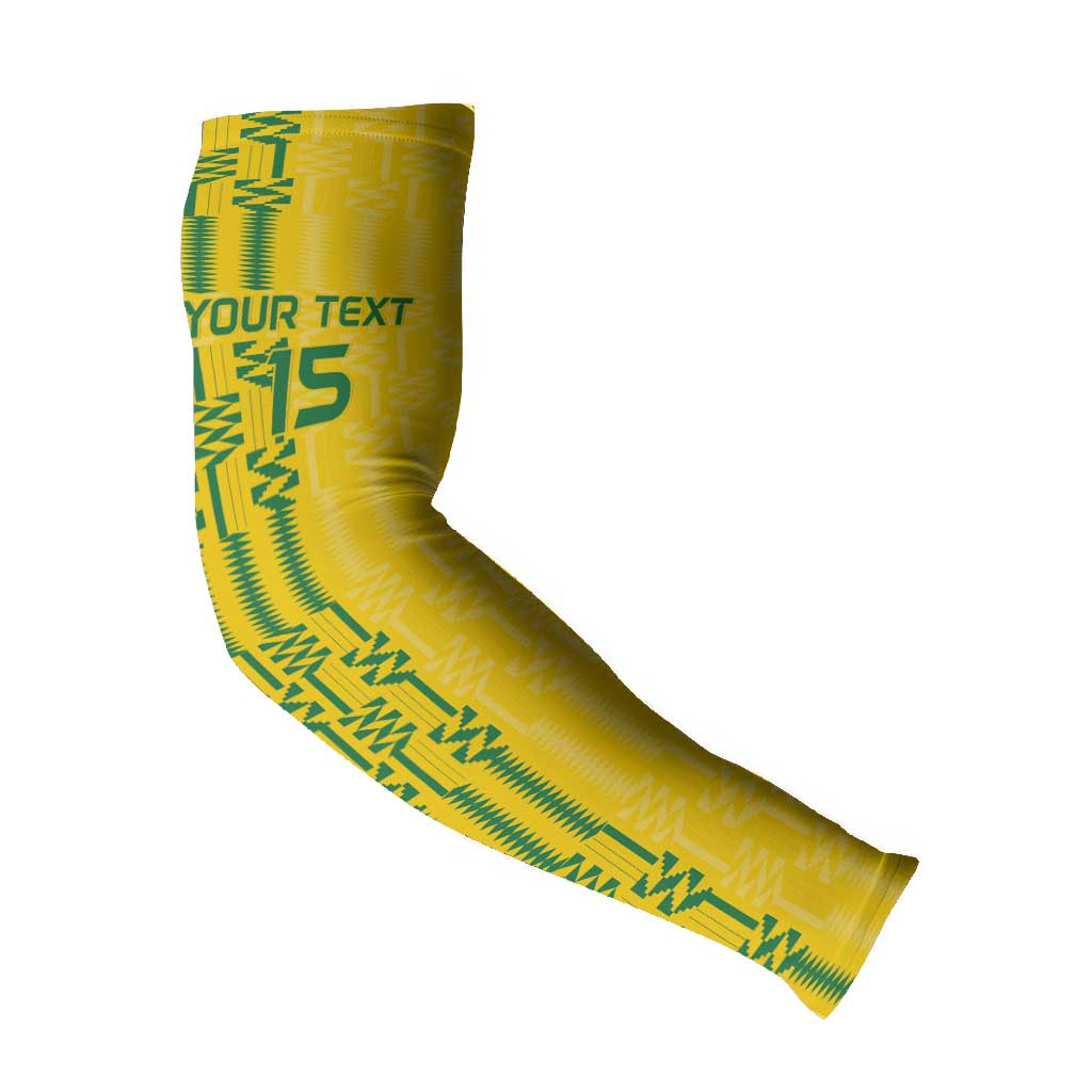 Custom Zimbabwe Football Arm Sleeves Come On Warriors - Kente Pattern - Wonder Print Shop