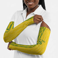 Custom Zimbabwe Football Arm Sleeves Come On Warriors - Kente Pattern - Wonder Print Shop