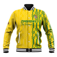 Custom Zimbabwe Football Baseball Jacket Come On Warriors - Kente Pattern - Wonder Print Shop