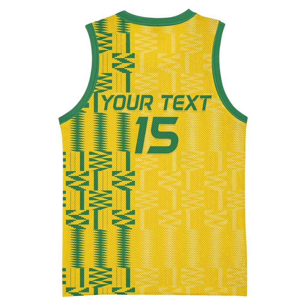 Custom Zimbabwe Football Basketball Jersey Come On Warriors - Kente Pattern - Wonder Print Shop