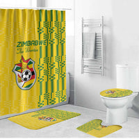 Zimbabwe Football Bathroom Set Come On Warriors - Kente Pattern LT15