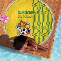 Zimbabwe Football Beach Blanket Come On Warriors - Kente Pattern - Wonder Print Shop