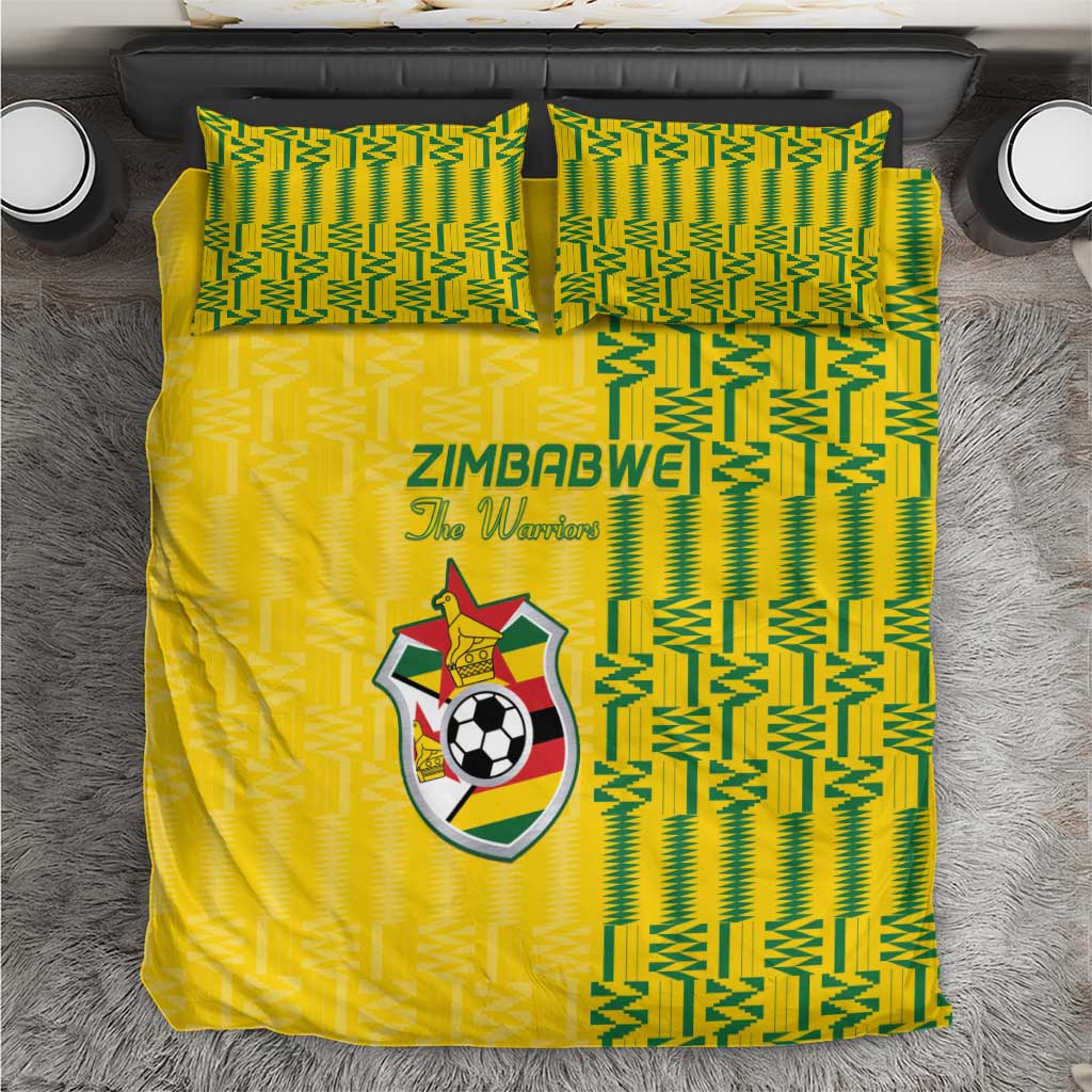 Zimbabwe Football Bedding Set Come On Warriors - Kente Pattern - Wonder Print Shop