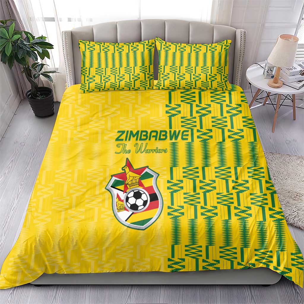 Zimbabwe Football Bedding Set Come On Warriors - Kente Pattern - Wonder Print Shop