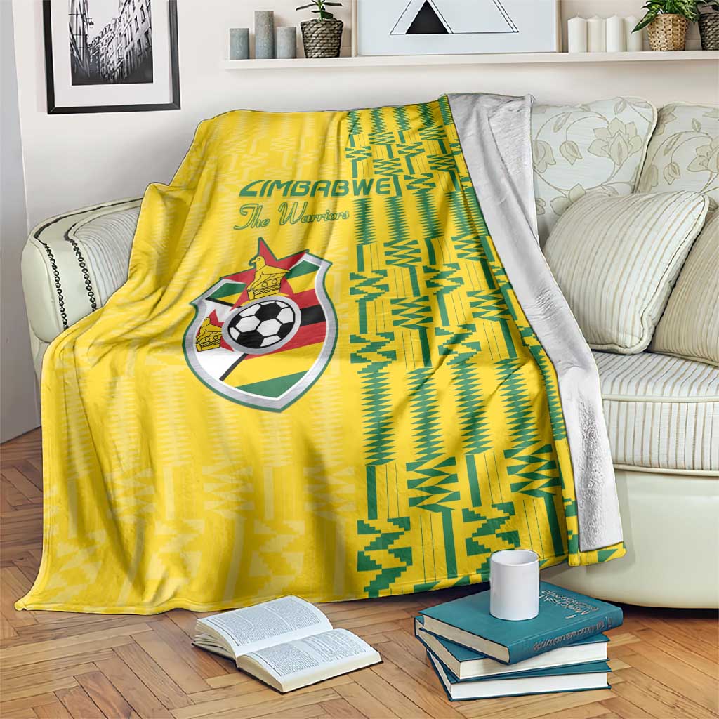 Zimbabwe Football Blanket Come On Warriors - Kente Pattern - Wonder Print Shop