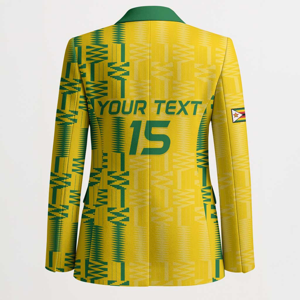 Custom Zimbabwe Football Blazer Come On Warriors - Kente Pattern - Wonder Print Shop
