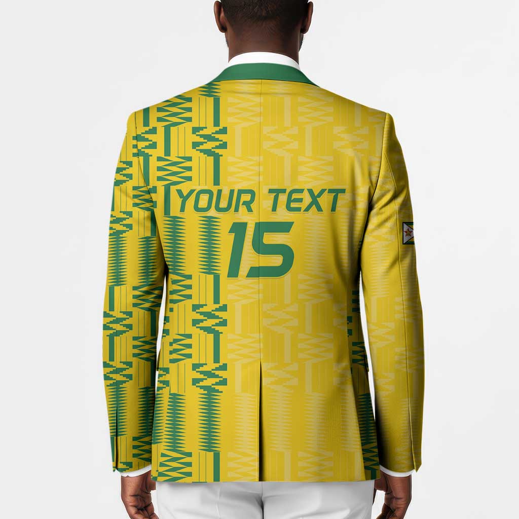 Custom Zimbabwe Football Blazer Come On Warriors - Kente Pattern - Wonder Print Shop