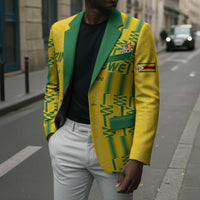 Custom Zimbabwe Football Blazer Come On Warriors - Kente Pattern - Wonder Print Shop
