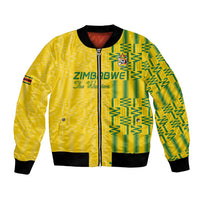 Custom Zimbabwe Football Bomber Jacket Come On Warriors - Kente Pattern - Wonder Print Shop