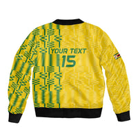 Custom Zimbabwe Football Bomber Jacket Come On Warriors - Kente Pattern - Wonder Print Shop
