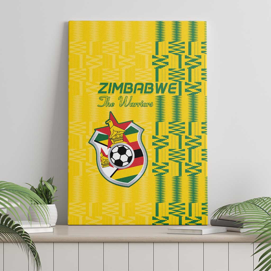Zimbabwe Football Canvas Wall Art Come On Warriors - Kente Pattern - Wonder Print Shop