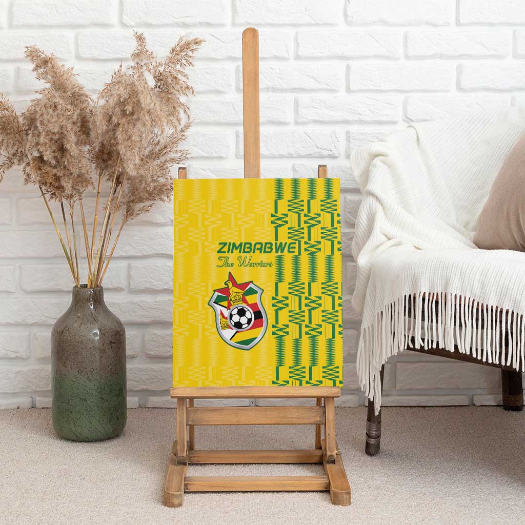 Zimbabwe Football Canvas Wall Art Come On Warriors - Kente Pattern - Wonder Print Shop