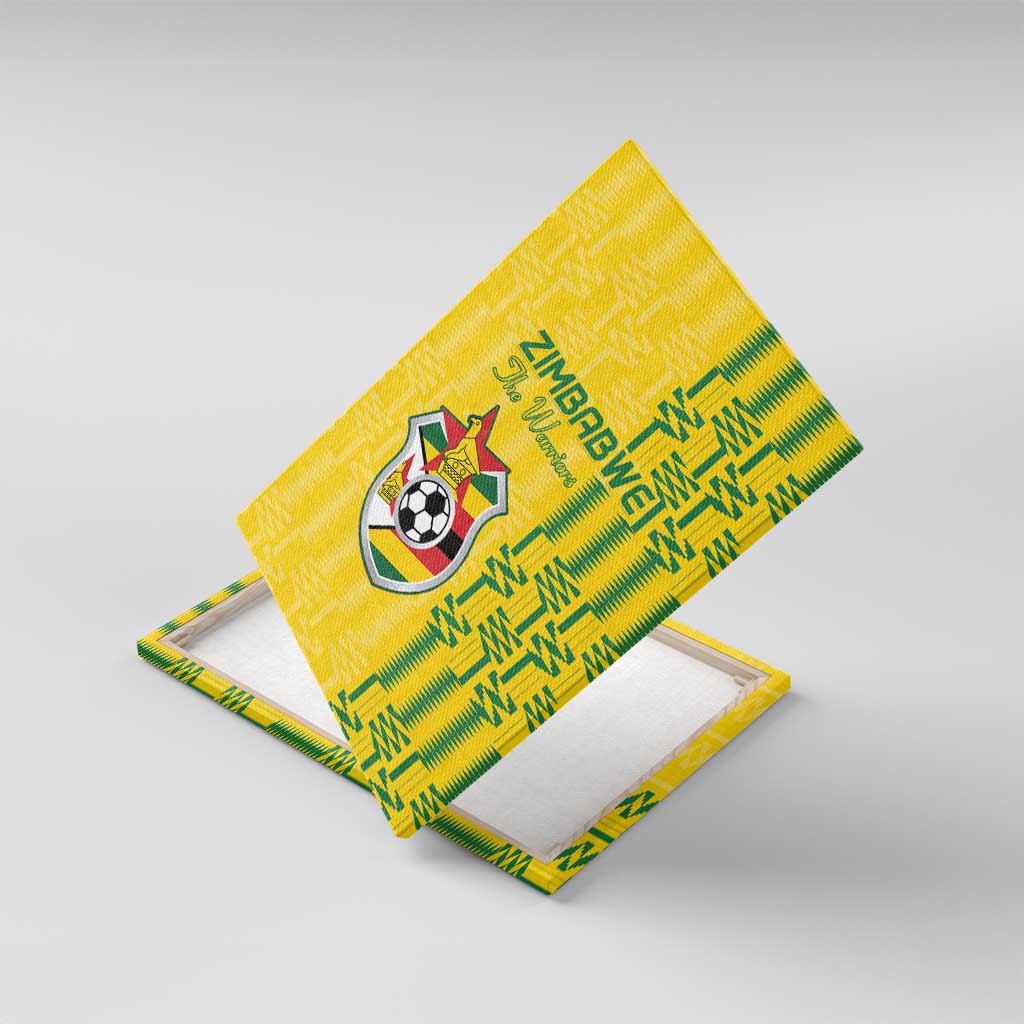 Zimbabwe Football Canvas Wall Art Come On Warriors - Kente Pattern - Wonder Print Shop