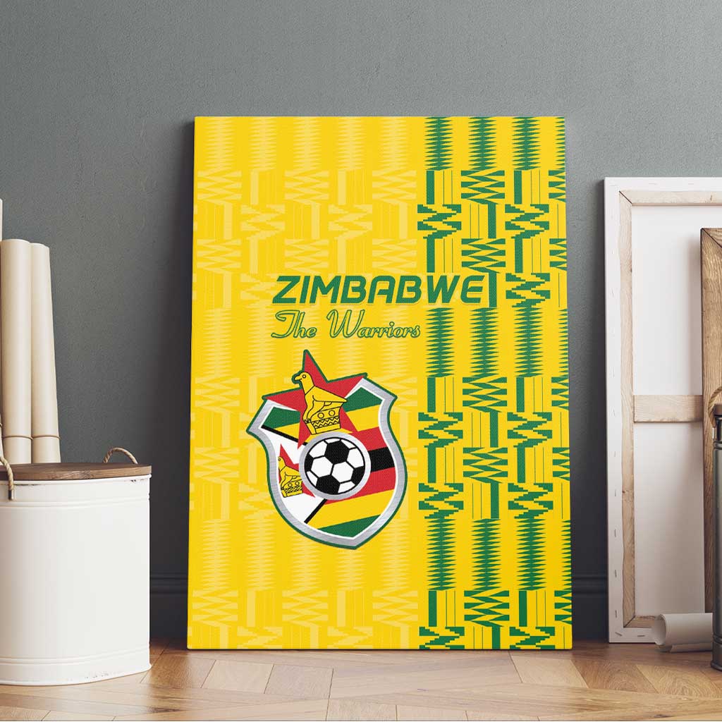 Zimbabwe Football Canvas Wall Art Come On Warriors - Kente Pattern - Wonder Print Shop