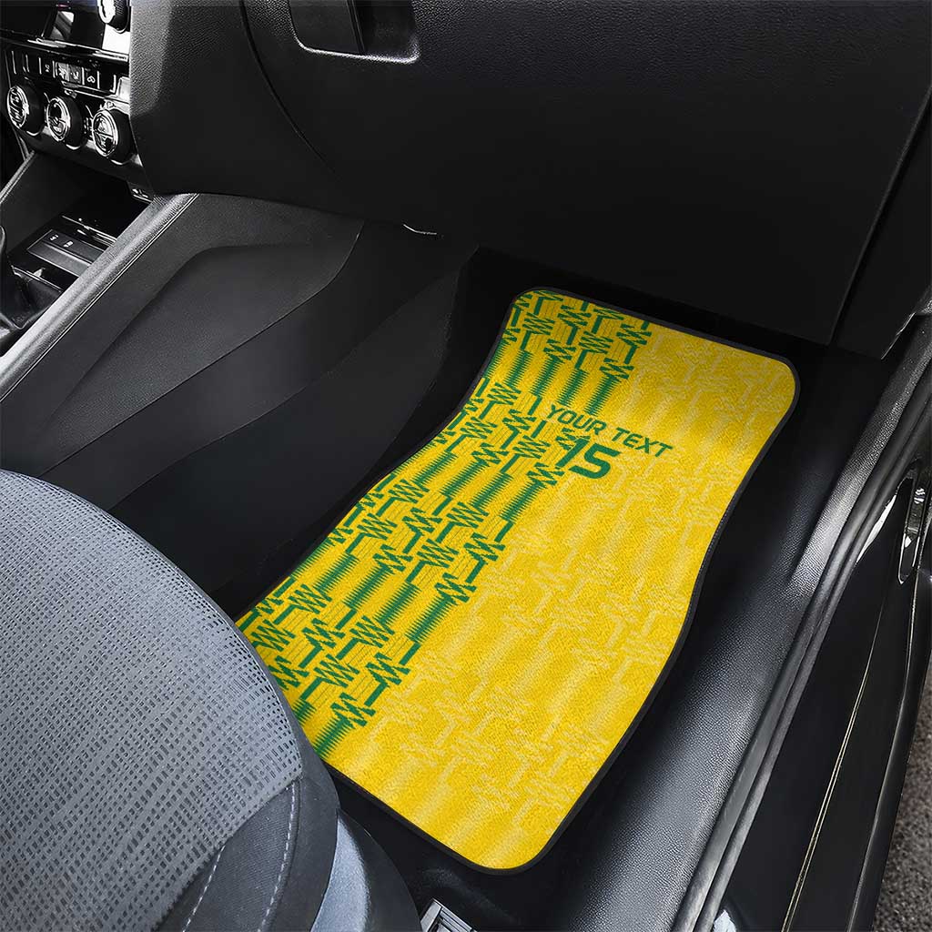 Custom Zimbabwe Football Car Mats Come On Warriors - Kente Pattern - Wonder Print Shop